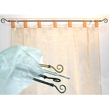 Curtain Bars with Question Mark Hooks